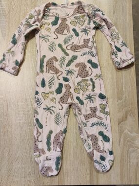 kate quinn Pink One-Piece with Leopard & Leaf Print